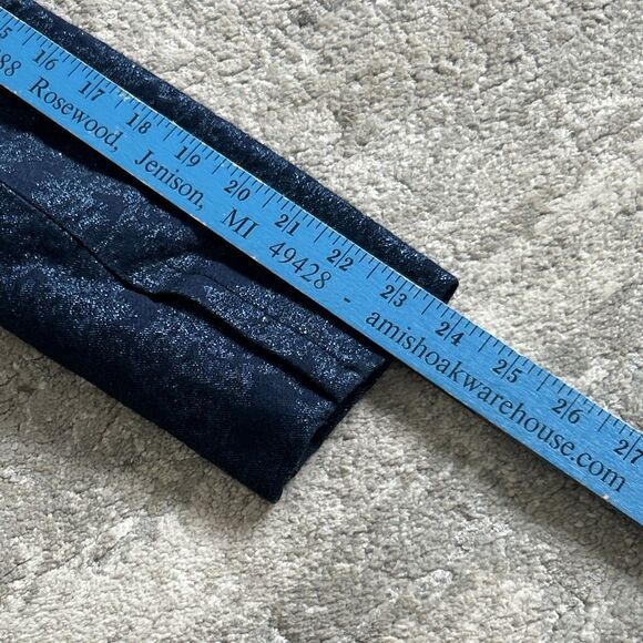 J Brand Layla Blazer Jacket Womens Small Navy Floral Jacquard Metallic Holiday - Picture 12 of 14